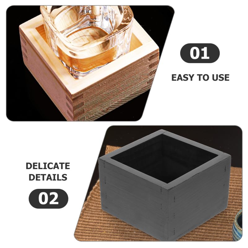 KONTONTY KONTONTY 2pcs Japanese Wooden Square Sake Cup Box Elegant Design for Sushi Restaurants and Home Use - View 7 of 9