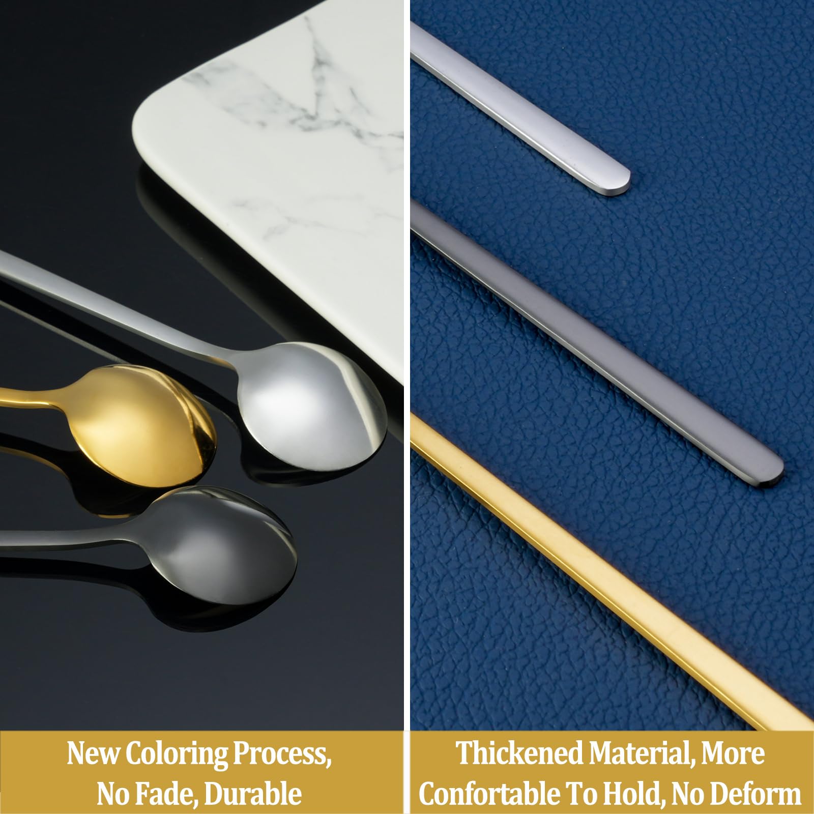 NEWDRIP 12 Pcs Gold Coffee Spoons Set Long Handle Stainless Steel Teaspoons for Espresso and Coffee Bar Accessories - View 5 of 7