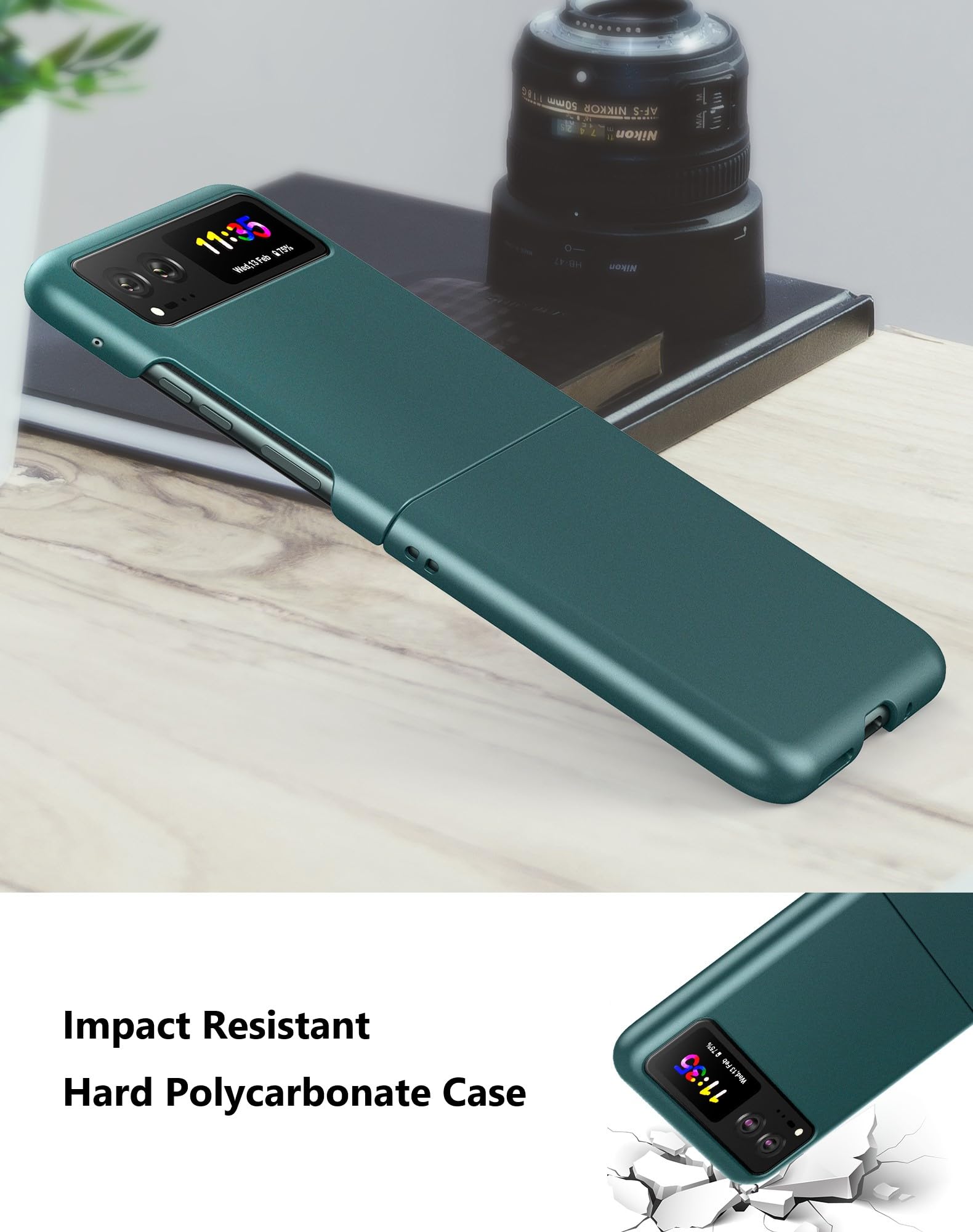 Cresee Cresee Thin Hard Phone Case for Motorola Razr 2023 in Green Durable Protection for Moto Razr 2023 - View 6 of 7