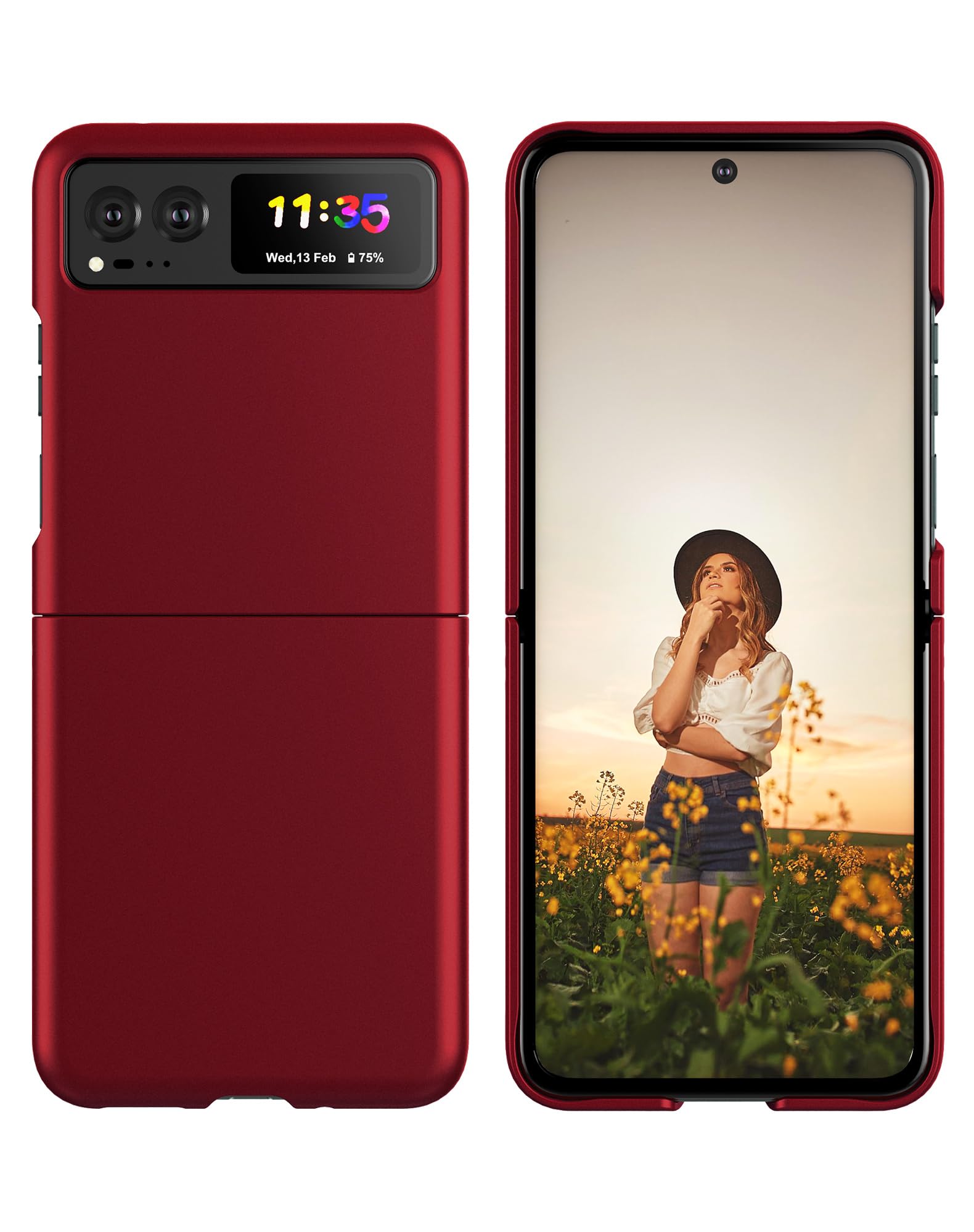 Cresee Cresee Thin Hard Phone Case for Motorola Razr 2023 in Red Durable Protection Stylish Design - View 3 of 7