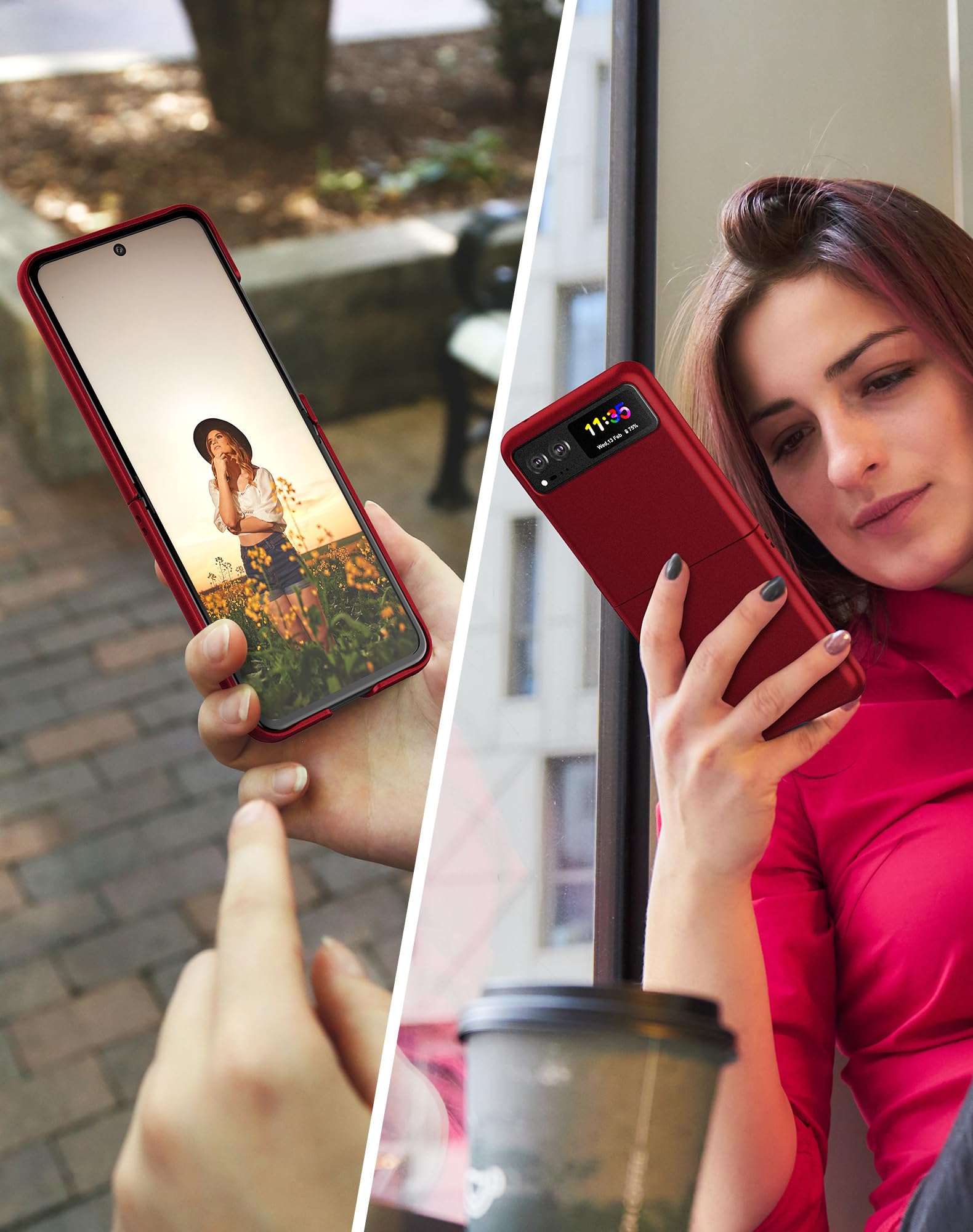 Cresee Cresee Thin Hard Phone Case for Motorola Razr 2023 in Red Durable Protection Stylish Design - View 7 of 7