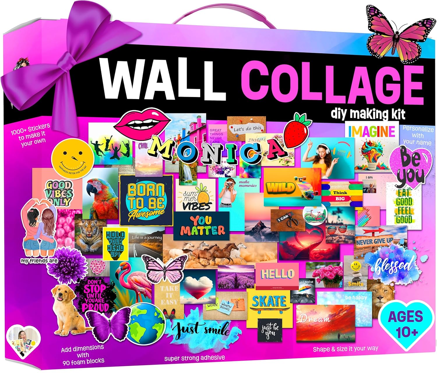 Craftelle Wall Collage Kit for Teen Girls DIY Crafts Room Decor Gifts for Ages 10 to 16 Trendy Birthday Ideas Over 1000 Pieces