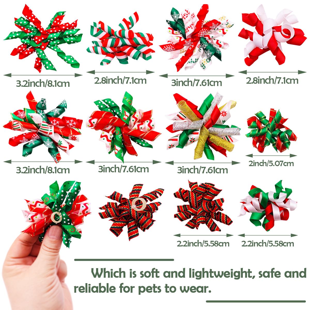 PET SHOW Curly Dog Hair Bows 20pcs for Small Medium Dogs with Rubber Bands Spiral Puppy Swirl Topknot Cat Festival Accessories Gift - View 2 of 7