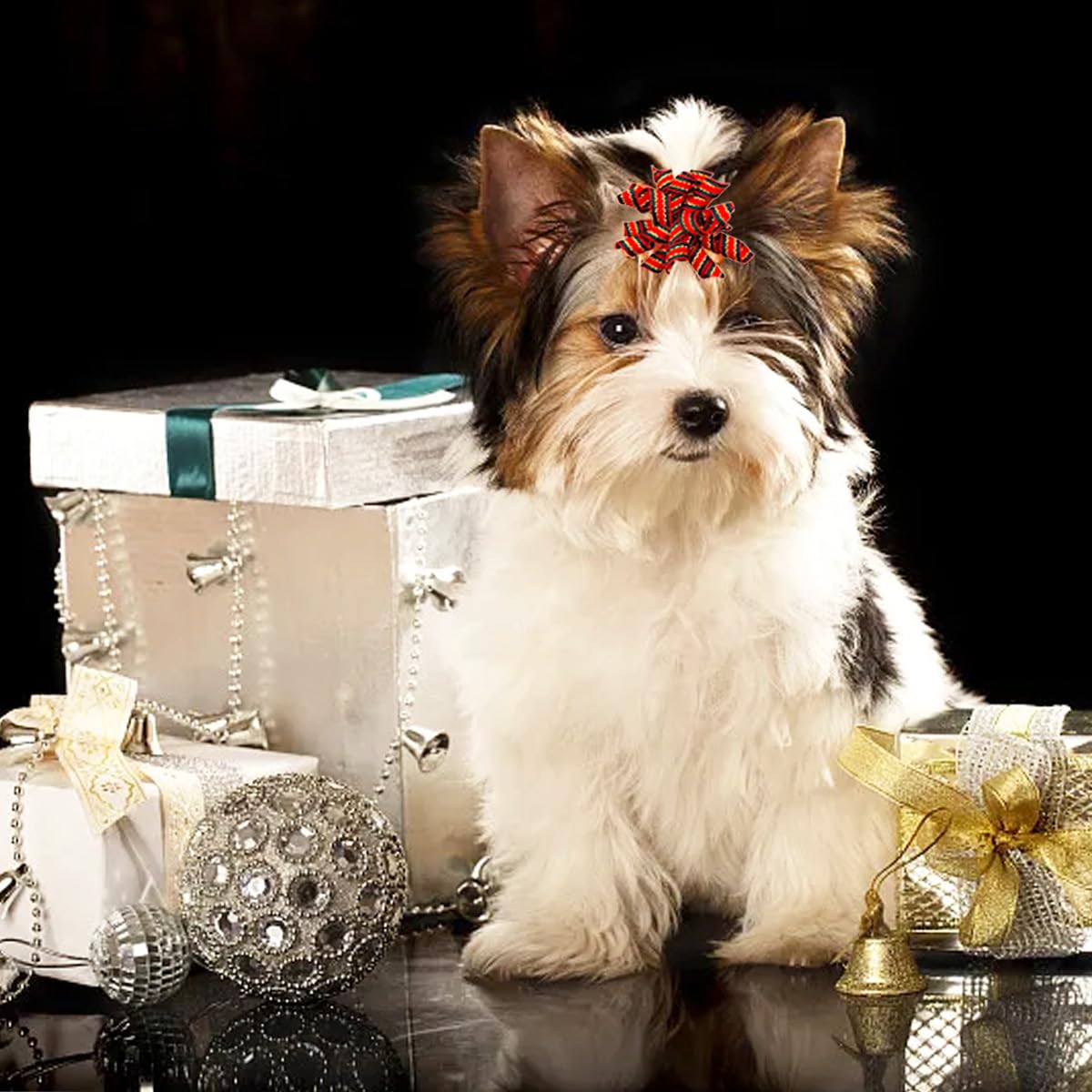 PET SHOW Curly Dog Hair Bows 20pcs for Small Medium Dogs with Rubber Bands Spiral Puppy Swirl Topknot Cat Festival Accessories Gift - View 6 of 7