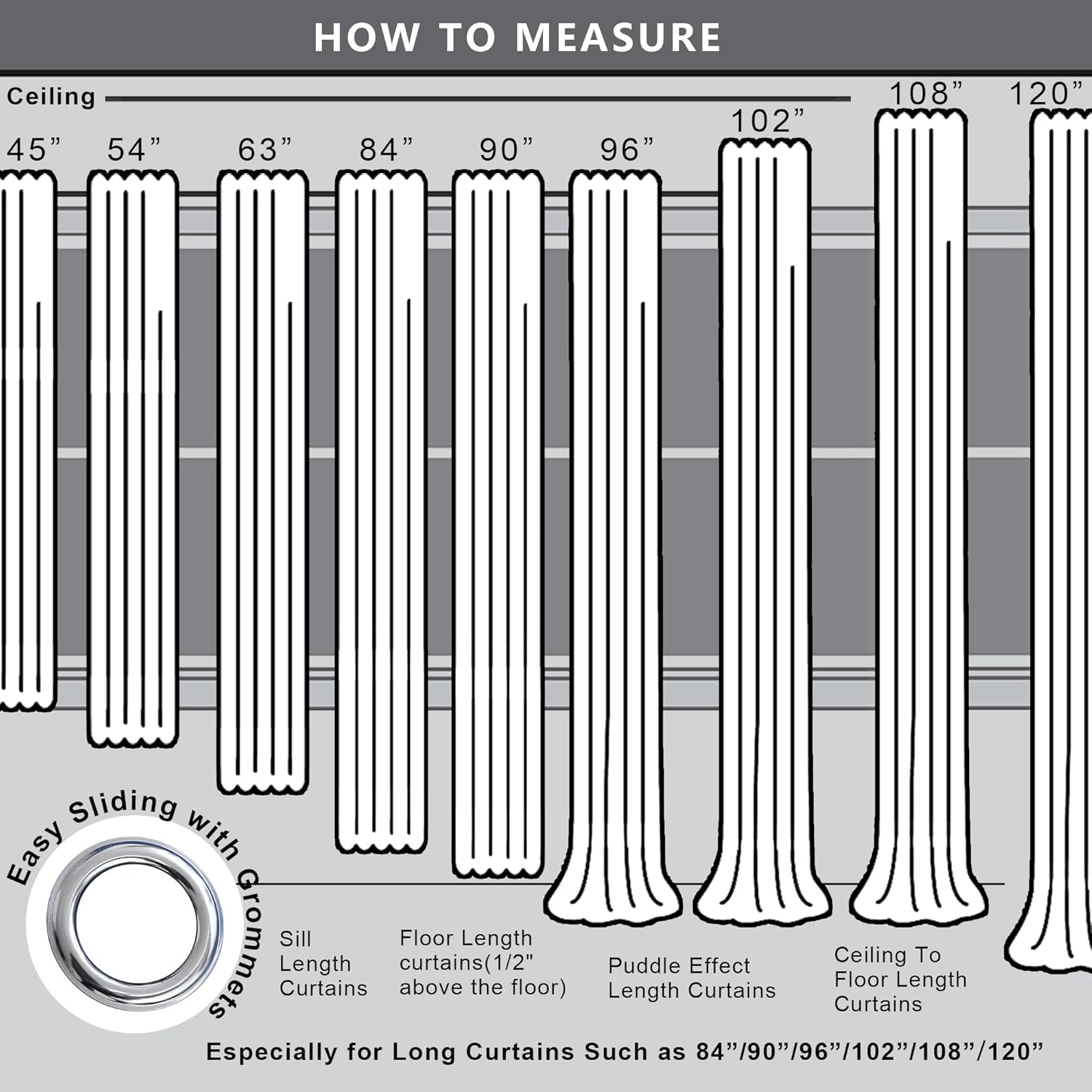 KOUFALL KOUFALL Light Beige Cream Curtains 84 Inches Long Room Darkening Thermal Insulated Drapes 72 Inch Wide 2 Panels Set for Living Room - View 5 of 9