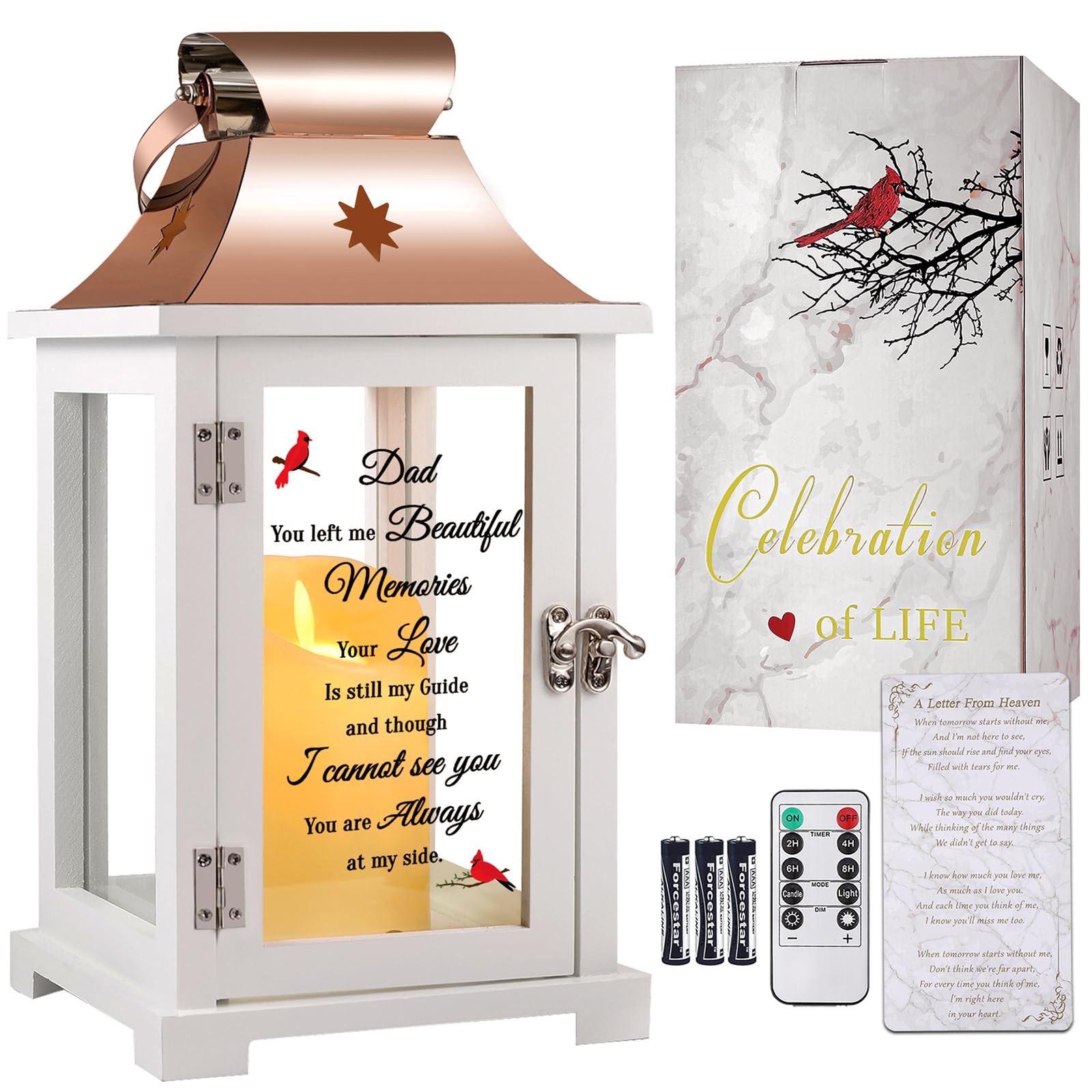 liantudy Memorial Lantern for Loved Ones Sympathy Gifts in Memory of Mom Dad Celebration of Life Bereavement Funeral Gifts