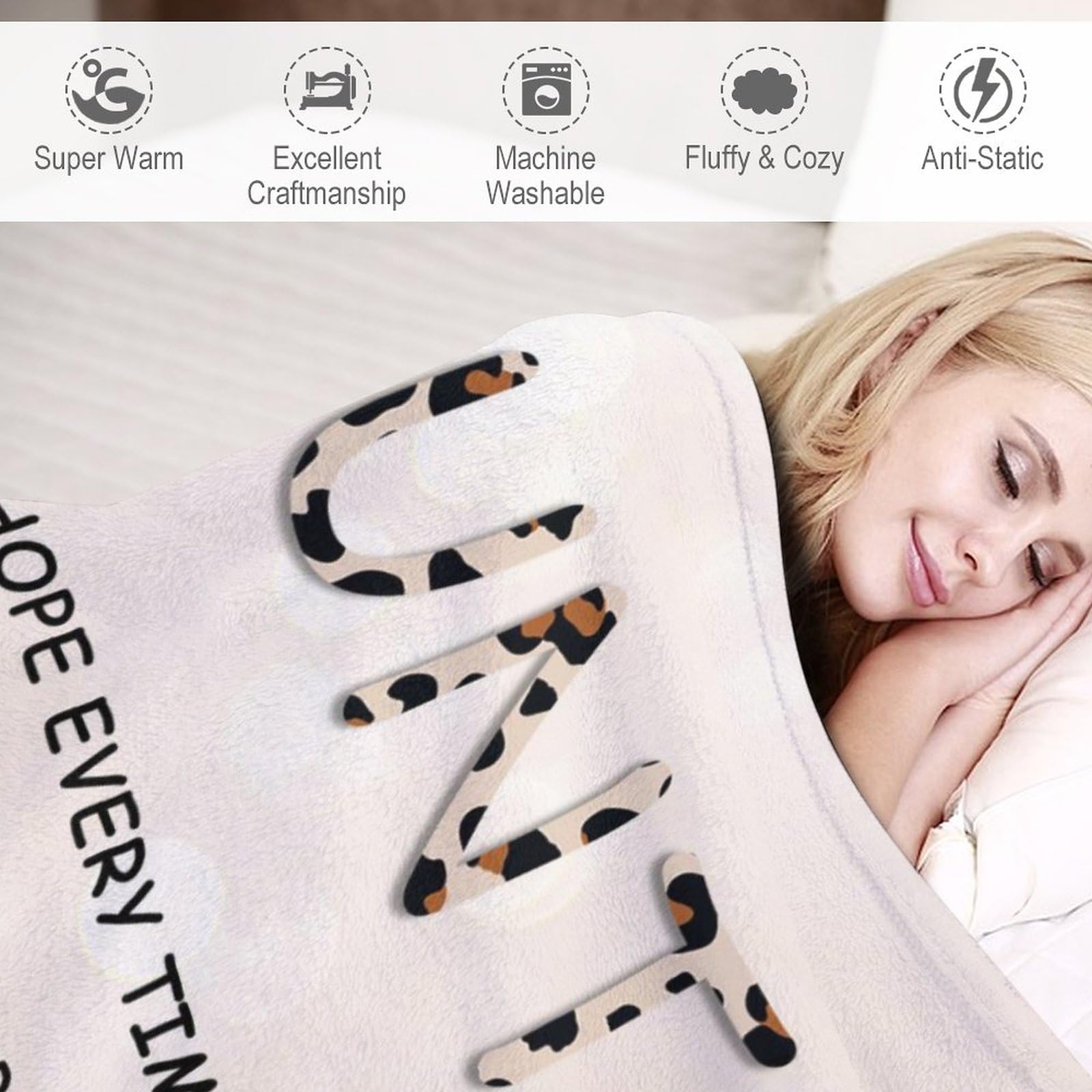 GEIFIN Best Aunt Ever Throw Blanket Perfect Mothers Day Gift from Niece or Nephew 50x60 Inches Ideal for Aunts - View 3 of 8