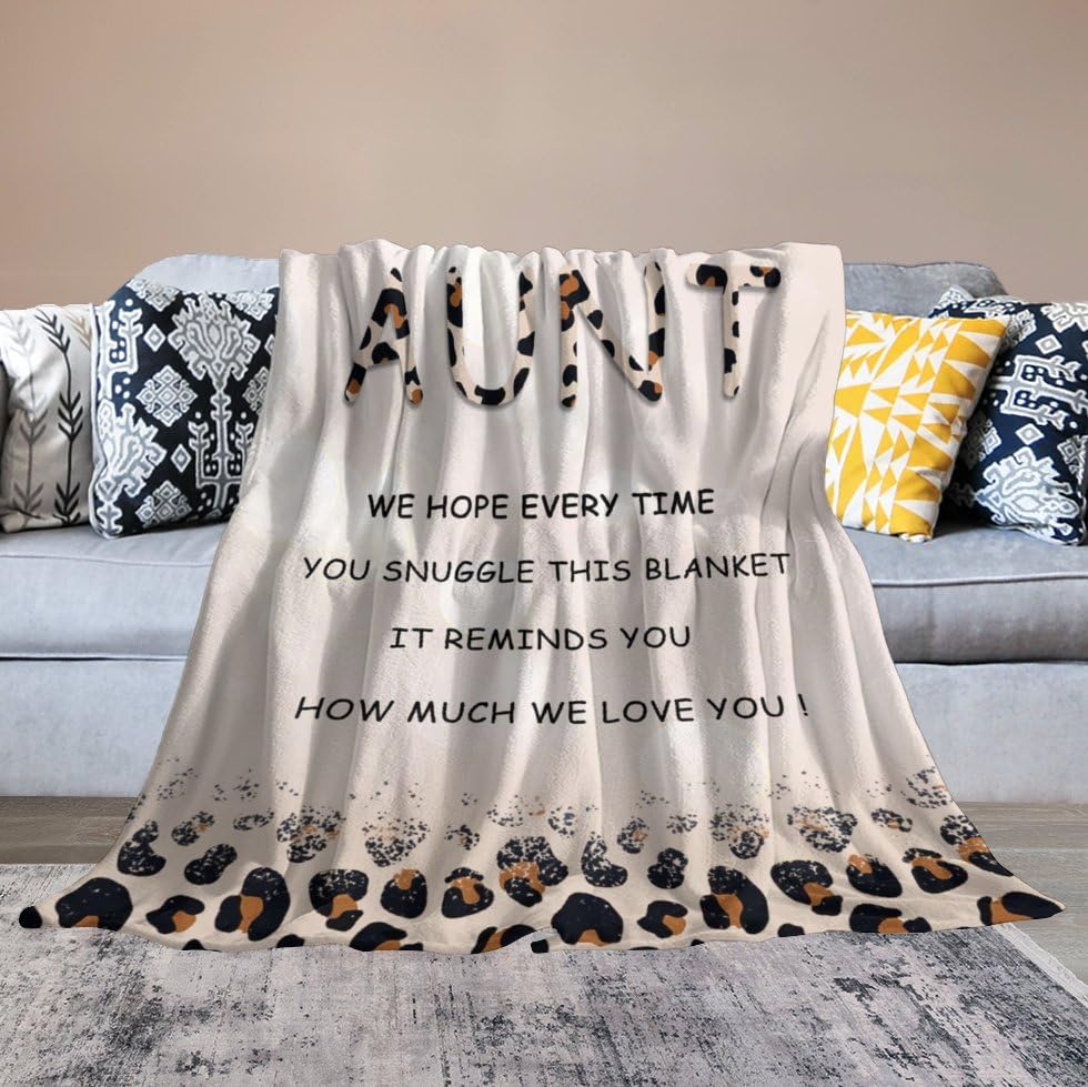 GEIFIN Best Aunt Ever Throw Blanket Perfect Mothers Day Gift from Niece or Nephew 50x60 Inches Ideal for Aunts - View 6 of 8