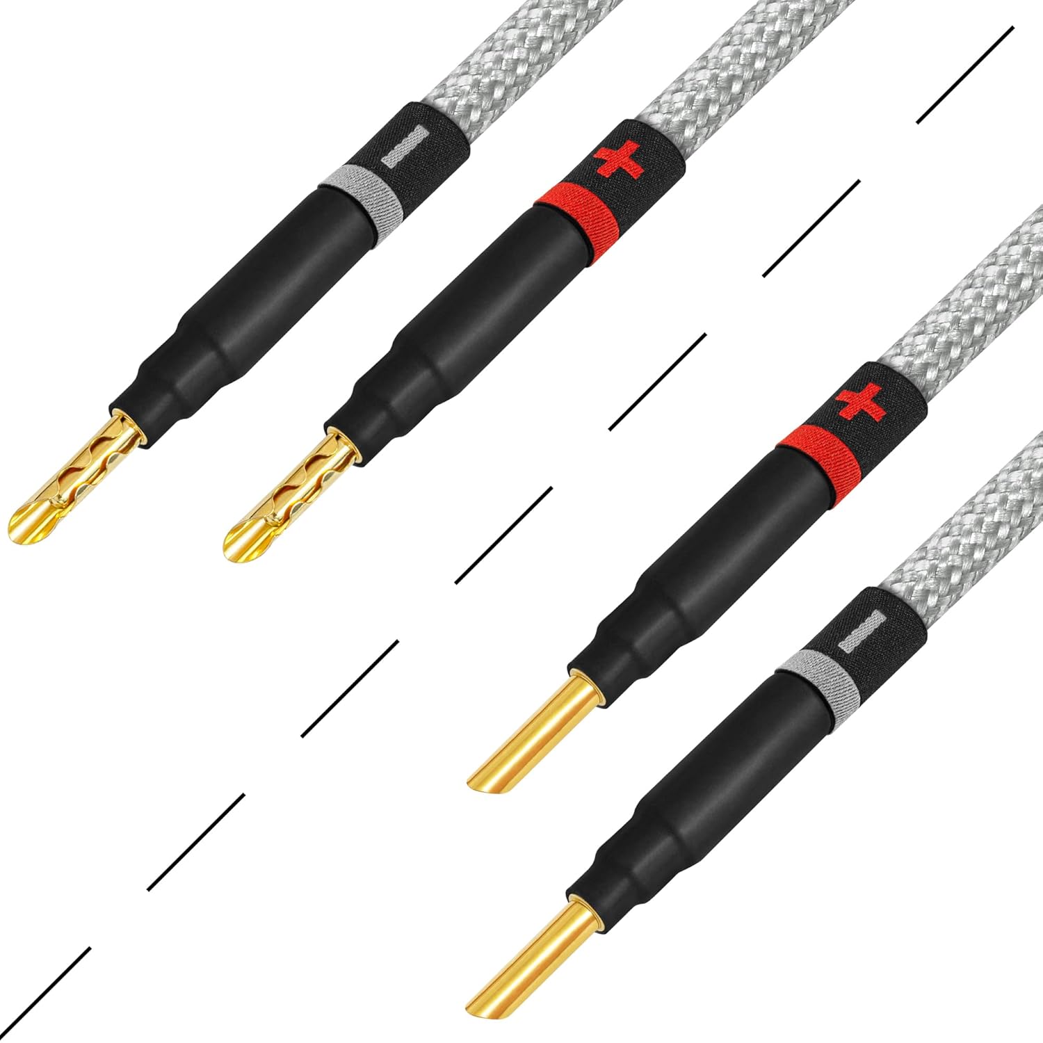 WORLDS BEST CABLES Worlds Best Cables 8 Foot Ultimate 12 AWG Ultra Pure OFC Premium Audiophile HiFi Speaker Cable Pair with Eminence Gold Banana Plugs - View 4 of 8