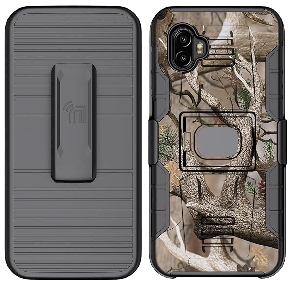 Nakedcellphone Rugged Clip Case for Galaxy XCover 6 Pro - Nakedcellphone Camo Grip Cover with Stand & Belt Holster - View 4 of 11