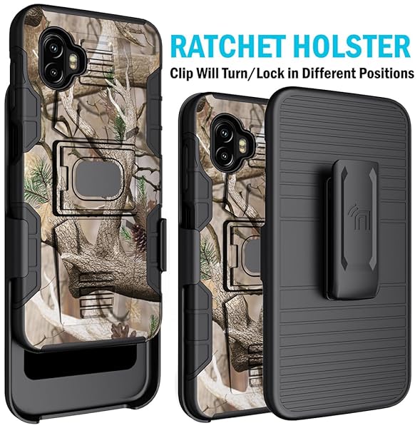 Nakedcellphone Rugged Clip Case for Galaxy XCover 6 Pro - Nakedcellphone Camo Grip Cover with Stand & Belt Holster - View 5 of 11