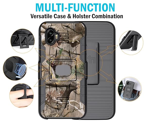 Nakedcellphone Rugged Clip Case for Galaxy XCover 6 Pro - Nakedcellphone Camo Grip Cover with Stand & Belt Holster - View 11 of 11