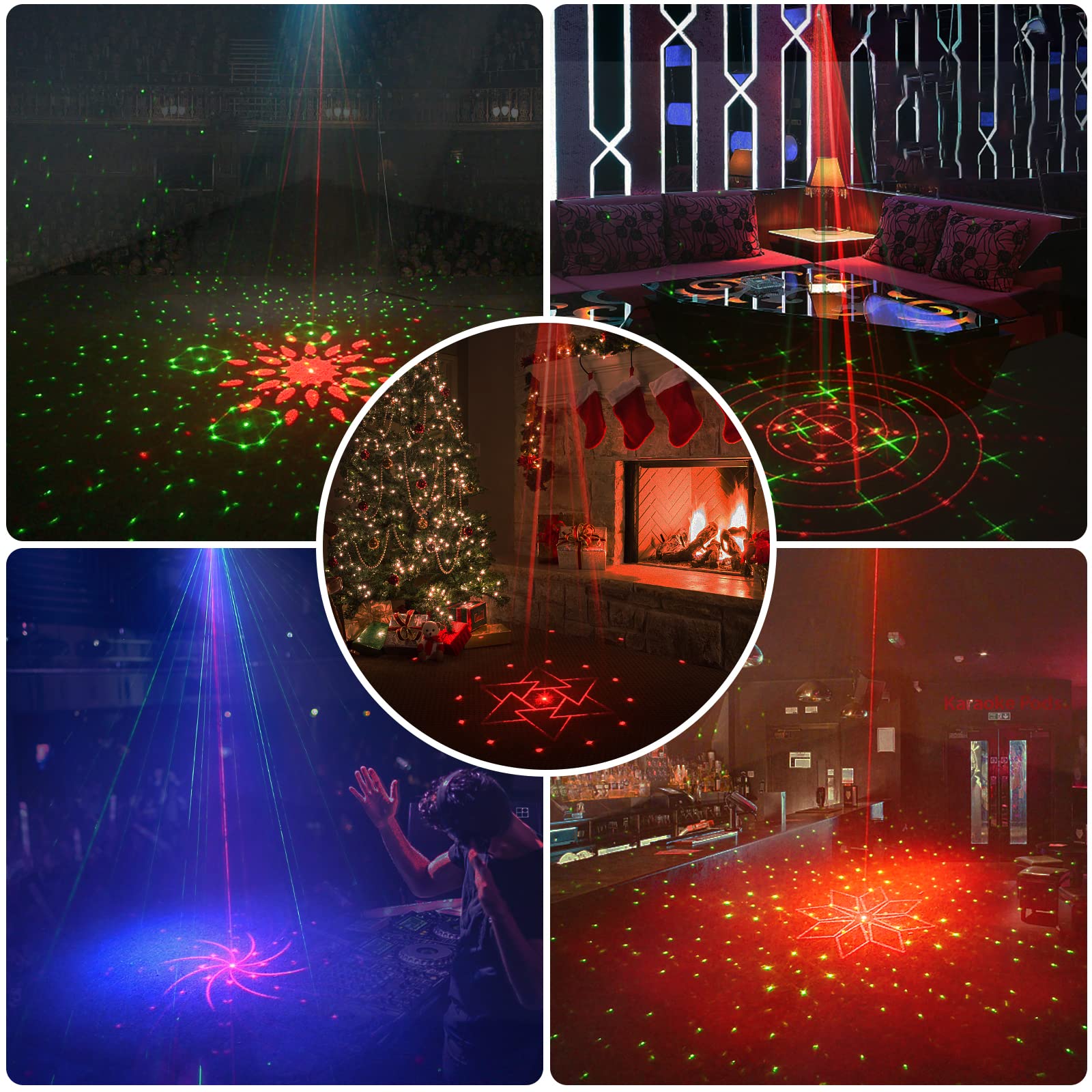ZEDELADE Party Lights DJ Disco Lights Sound Activated Strobe Projector for Indoor Outdoor Events Christmas Halloween Karaoke Birthday Decor - View 5 of 7