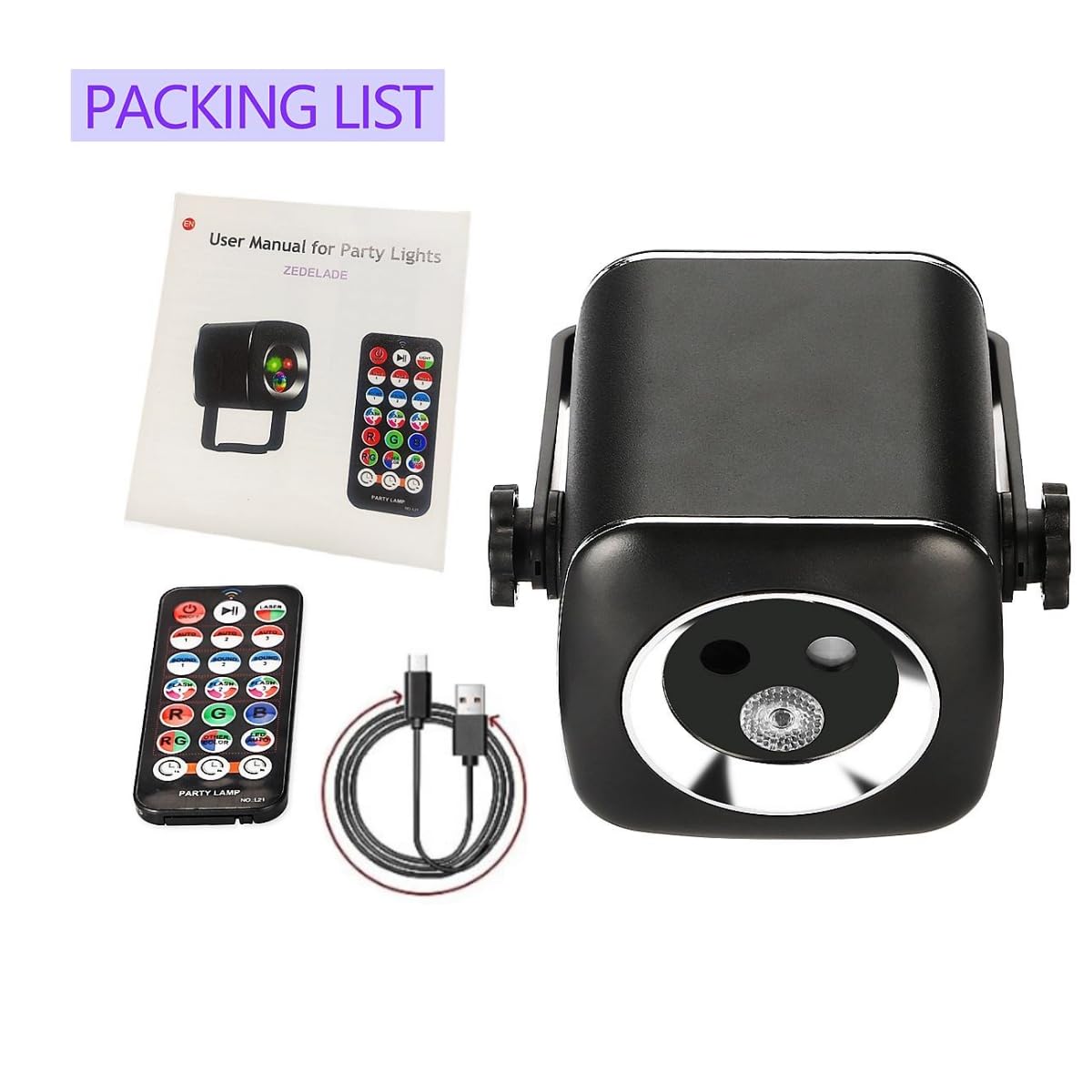 ZEDELADE Party Lights DJ Disco Lights Sound Activated Strobe Projector for Indoor Outdoor Events Christmas Halloween Karaoke Birthday Decor - View 6 of 7