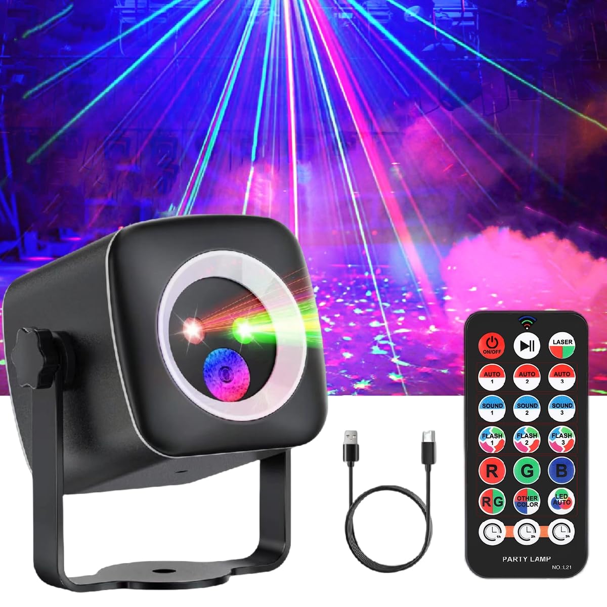 ZEDELADE Party Lights DJ Disco Lights Sound Activated Strobe Projector for Indoor Outdoor Events Christmas Halloween Karaoke Birthday Decor
