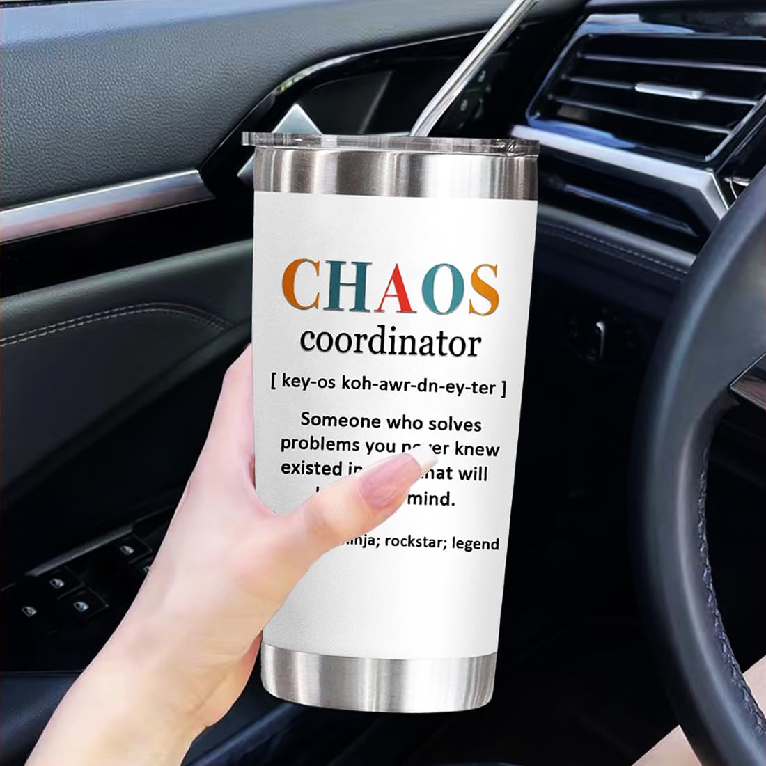 YXOTJHS YXOTJHS Chaos Coordinator Tumbler 20 Oz Stainless Steel Gift for Women Boss Coworker Manager Teacher Assistant Birthday Thank You - View 7 of 7