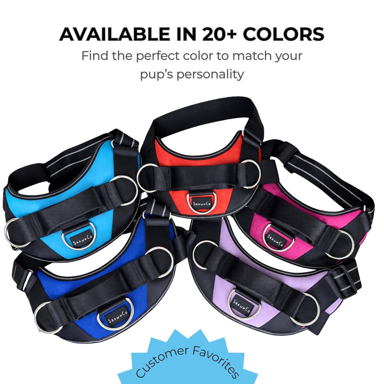 SHAWNCO ShawnCo Essential Dog Harness No Pull Vest with 3 Leash Clips Adjustable Reflective Padded for Easy Walking and Training for All Dog Sizes - View 6 of 9