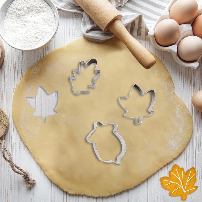 Hying Hying 6 PCS Fall Thanksgiving Cookie Cutters Set for Baking Autumn Maple Leaves Carrot Squirrel Molds for DIY Baking Decor - View 3 of 5