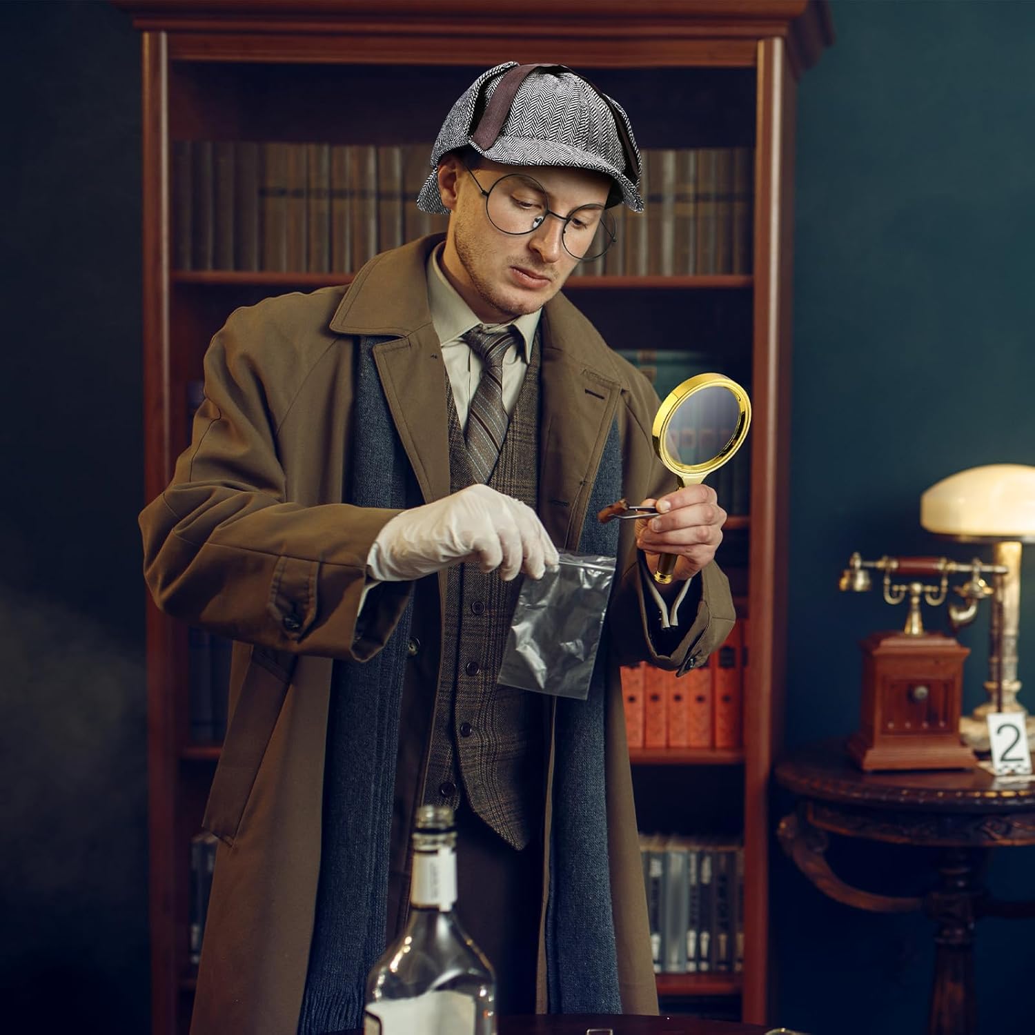 Jeyiour Jeyiour 8 pcs Detective Costume Accessories for Adults Men Women Hat Kit Outfit Party Decor Multicolor - View 2 of 6