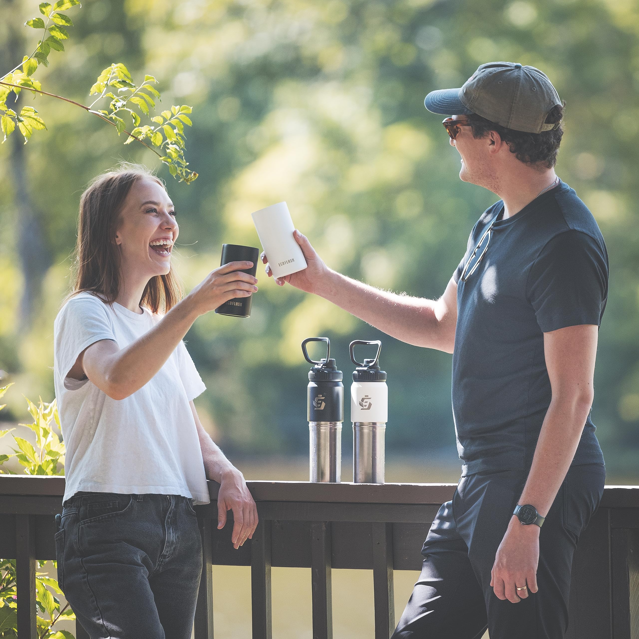 Eco Flask Eco Flask 22 oz Insulated Water Bottle with 16 oz Detachable Cup and 3 Lids for Ultimate Hydration and Convenience - View 5 of 6