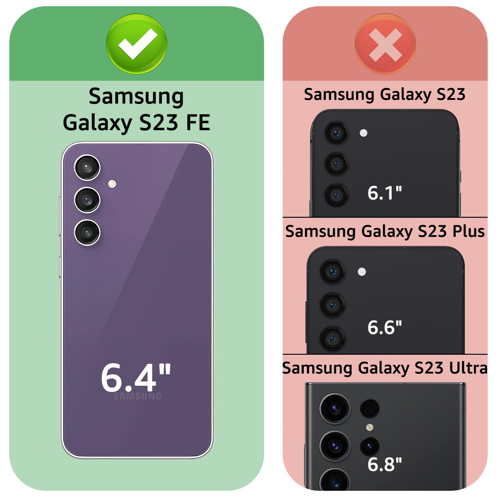 XcaseBar Samsung Galaxy S23 FE Wallet Case Zipper Credit Card Holder RFID Blocking Flip Folio PU Leather Shockproof Cover Purple - View 2 of 6