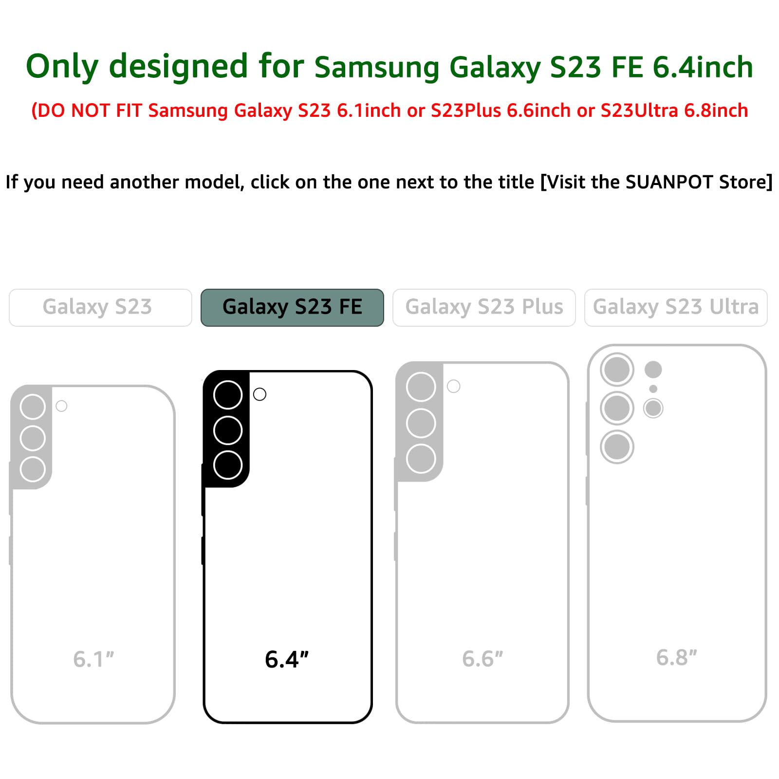 SUANPOT Suanpot Samsung Galaxy S23 FE Wallet Case RFID Blocking Credit Card Holder PU Leather Flip Folio Cover Wine Red for Men and Women - View 2 of 7