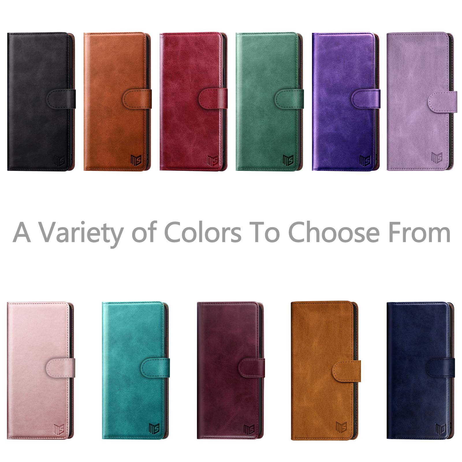 SUANPOT Suanpot Samsung Galaxy S23 FE Wallet Case RFID Blocking Credit Card Holder PU Leather Flip Folio Cover Wine Red for Men and Women - View 3 of 7