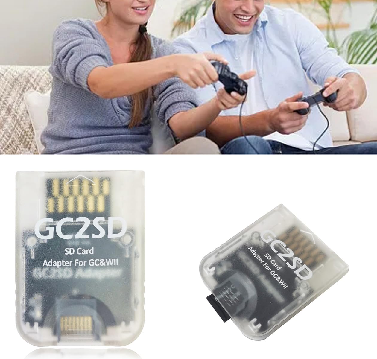 Hyamass Hyamass GC2SD Gamecube Memory Card Adapter for Micro SD TF Card Reader Portable Plug and Play for Wii and Gamecube Clear - View 5 of 8