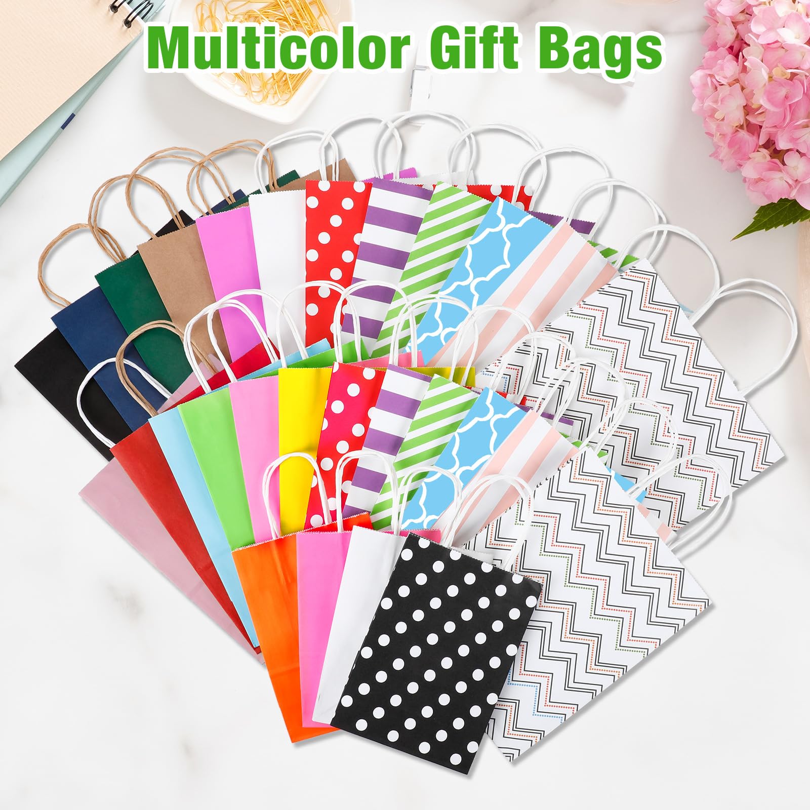 Tenceur Tenceur 28 Pcs Assorted Paper Gift Bags with Handles for Valentine's Day Birthday Shopping Christmas in Small Medium Large Sizes - View 4 of 6