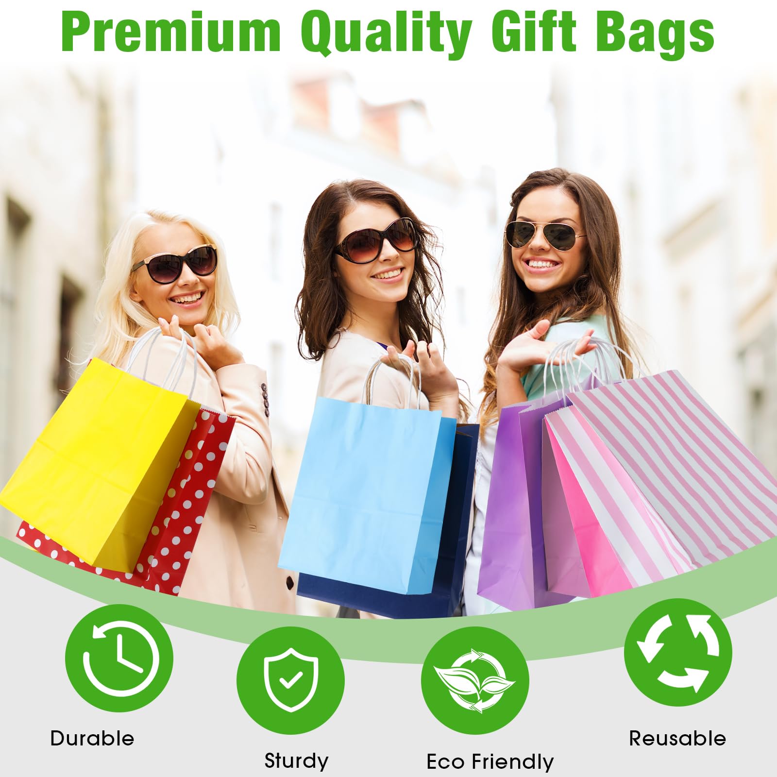 Tenceur Tenceur 28 Pcs Assorted Paper Gift Bags with Handles for Valentine's Day Birthday Shopping Christmas in Small Medium Large Sizes - View 5 of 6