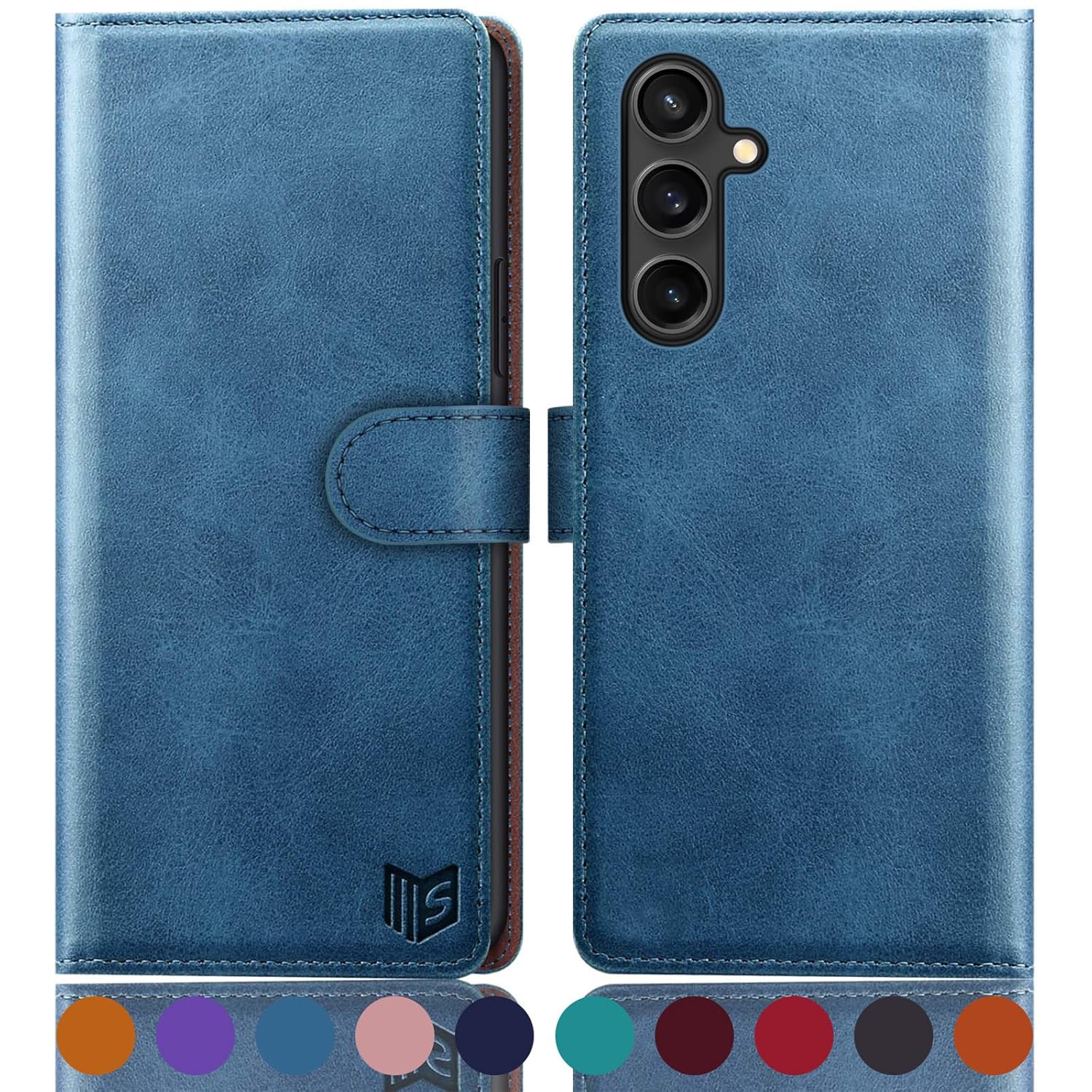 SUANPOT Suanpot Samsung Galaxy S23 FE Wallet Case RFID Blocking Credit Card Holder PU Leather Flip Folio Cover Light Brown for Men and Women - View 9 of 9