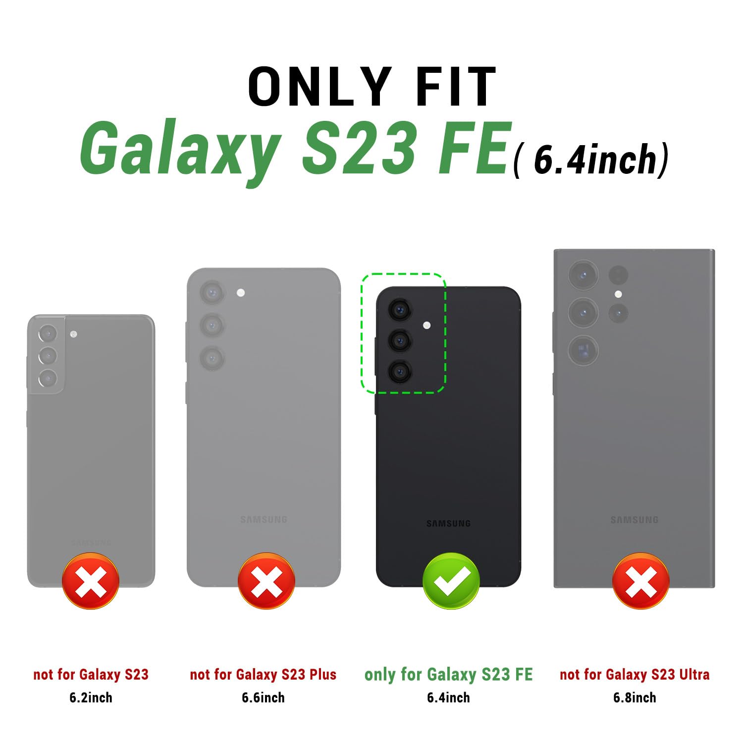 SUANPOT Suanpot Samsung Galaxy S23 FE Wallet Case RFID Blocking Credit Card Holder PU Leather Flip Folio Cover for Men and Women Black - View 2 of 7