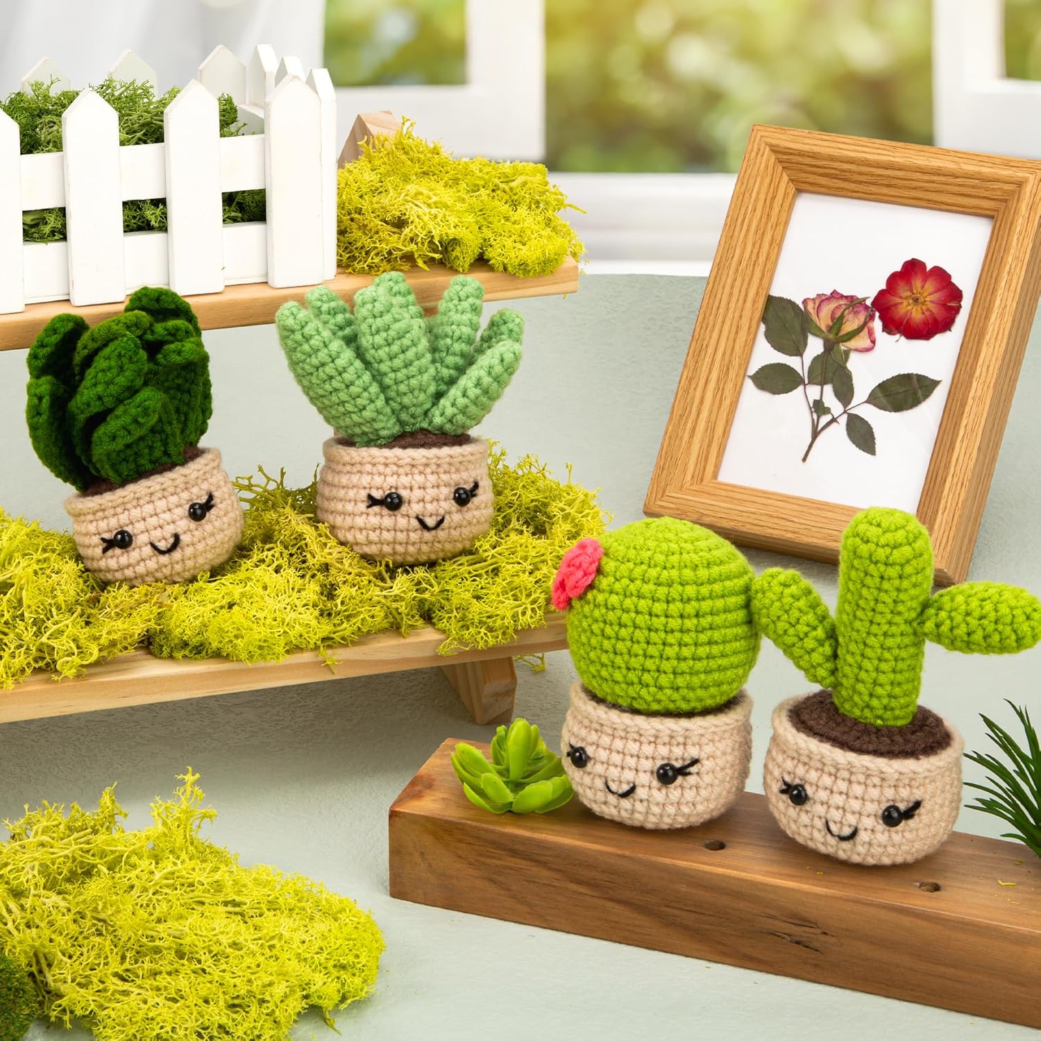 Karsspor Karsspor Crochet Kit for Beginners 4 PCS Succulents with Step-by-Step Instructions and Video Tutorials Complete Starter Kit - View 5 of 7