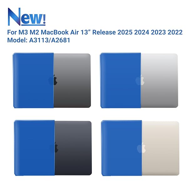 IBENZER IBENZER Hardshell Case Keyboard Cover Screen Film for 2022 2023 2024 2025 MacBook Air 13 inch Klein Blue KK-KLBL+2 - View 6 of 11