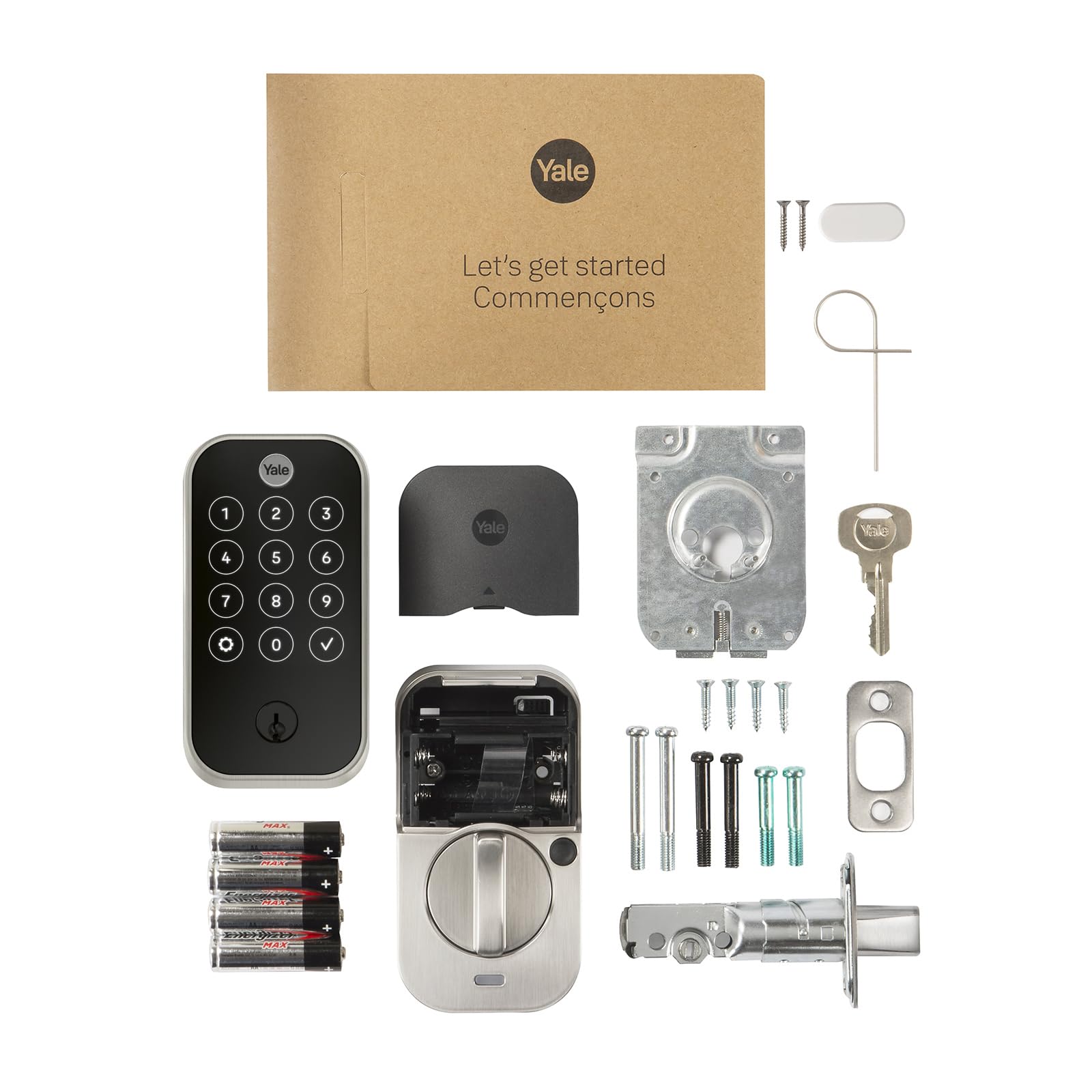 Yale Security Yale Security 2 Touch Deadbolt Lock Satin Nickel Biometric Fingerprint Entry Door Lock with Digital Keypad YRD420-F-BLE-619 - View 6 of 6