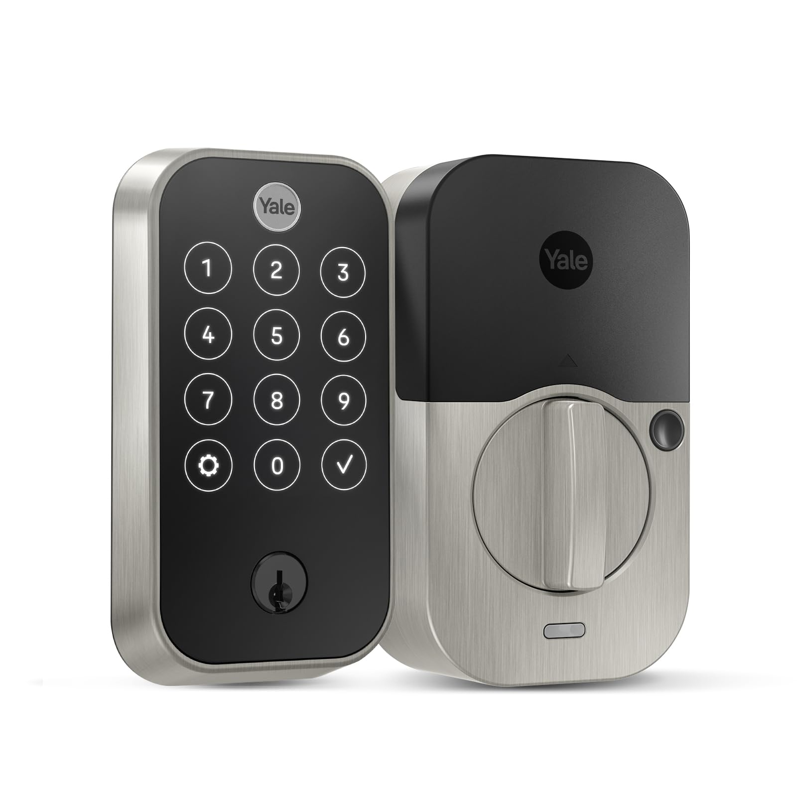 Yale Security Yale Security 2 Touch Deadbolt Lock Satin Nickel Biometric Fingerprint Entry Door Lock with Digital Keypad YRD420-F-BLE-619