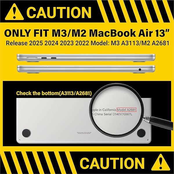 IBENZER IBENZER Hardshell Case Keyboard Cover Screen Film for 2022 2023 2024 2025 MacBook Air 13 inch Crystal Navy Blue KK-CYNV+2 - View 4 of 11