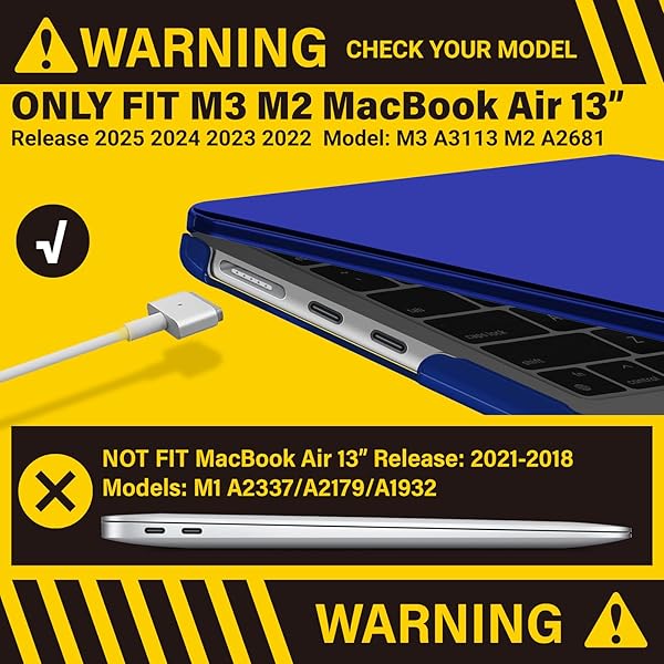 IBENZER IBENZER Hardshell Case Keyboard Cover Screen Film for 2022 2023 2024 2025 MacBook Air 13 inch Crystal Navy Blue KK-CYNV+2 - View 5 of 11