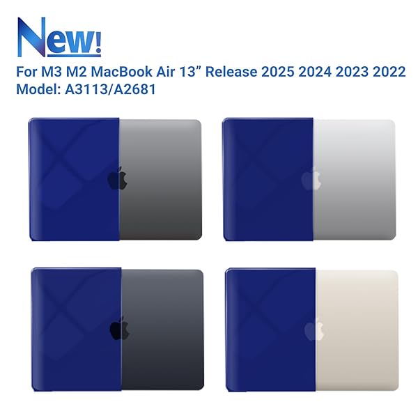 IBENZER IBENZER Hardshell Case Keyboard Cover Screen Film for 2022 2023 2024 2025 MacBook Air 13 inch Crystal Navy Blue KK-CYNV+2 - View 6 of 11
