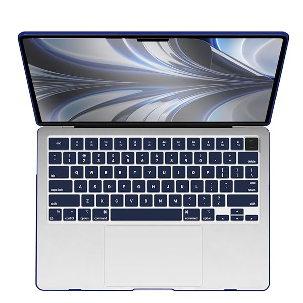 IBENZER IBENZER Hardshell Case Keyboard Cover Screen Film for 2022 2023 2024 2025 MacBook Air 13 inch Crystal Navy Blue KK-CYNV+2 - View 9 of 11