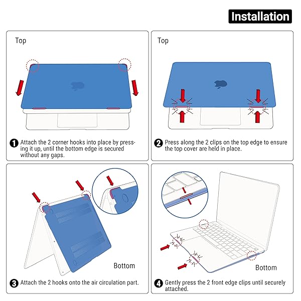 IBENZER IBENZER Hardshell Case Keyboard Cover Screen Film for 2022 2023 2024 2025 MacBook Air 13 inch Crystal Navy Blue KK-CYNV+2 - View 11 of 11