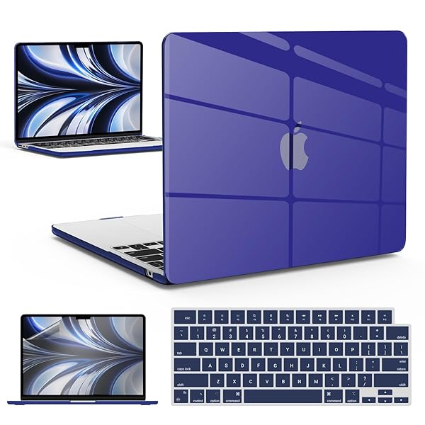 IBENZER IBENZER Hardshell Case Keyboard Cover Screen Film for 2022 2023 2024 2025 MacBook Air 13 inch Crystal Navy Blue KK-CYNV+2 - View 2 of 11