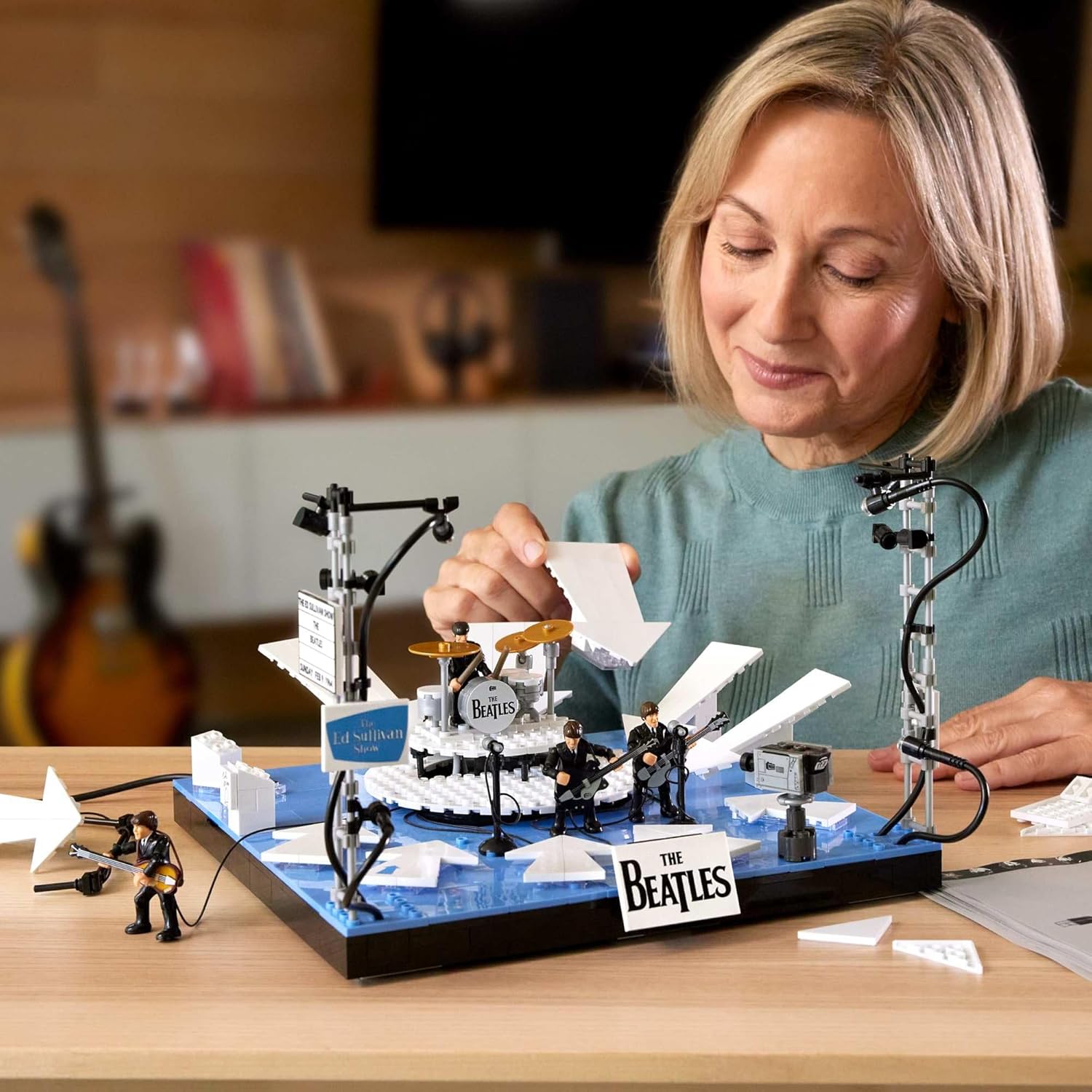 Mega Brands Mega The Beatles Building Set 681 Pieces with 4 Poseable Action Figures Ed Sullivan Stage LED Lights for Adult Collectors - View 2 of 7