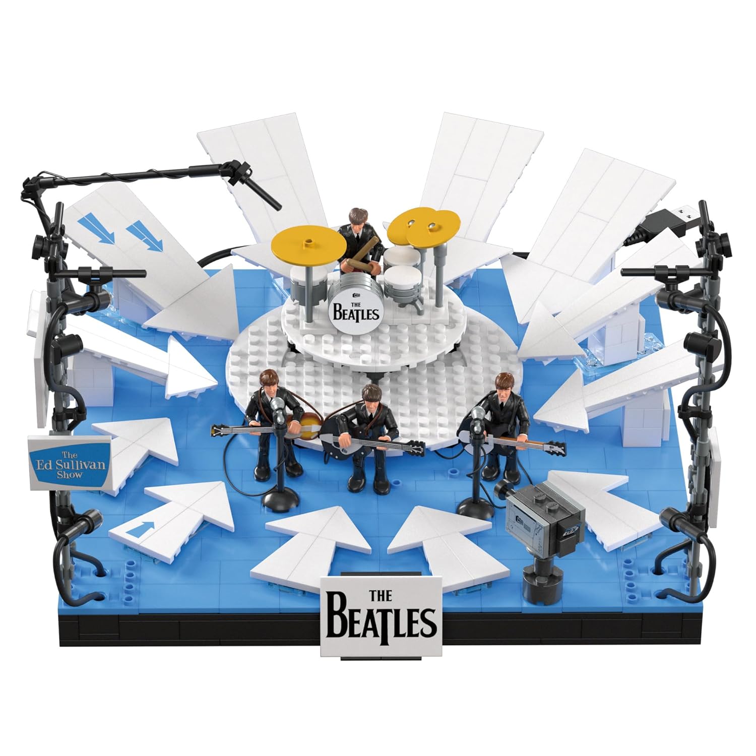 Mega Brands Mega The Beatles Building Set 681 Pieces with 4 Poseable Action Figures Ed Sullivan Stage LED Lights for Adult Collectors - View 5 of 7