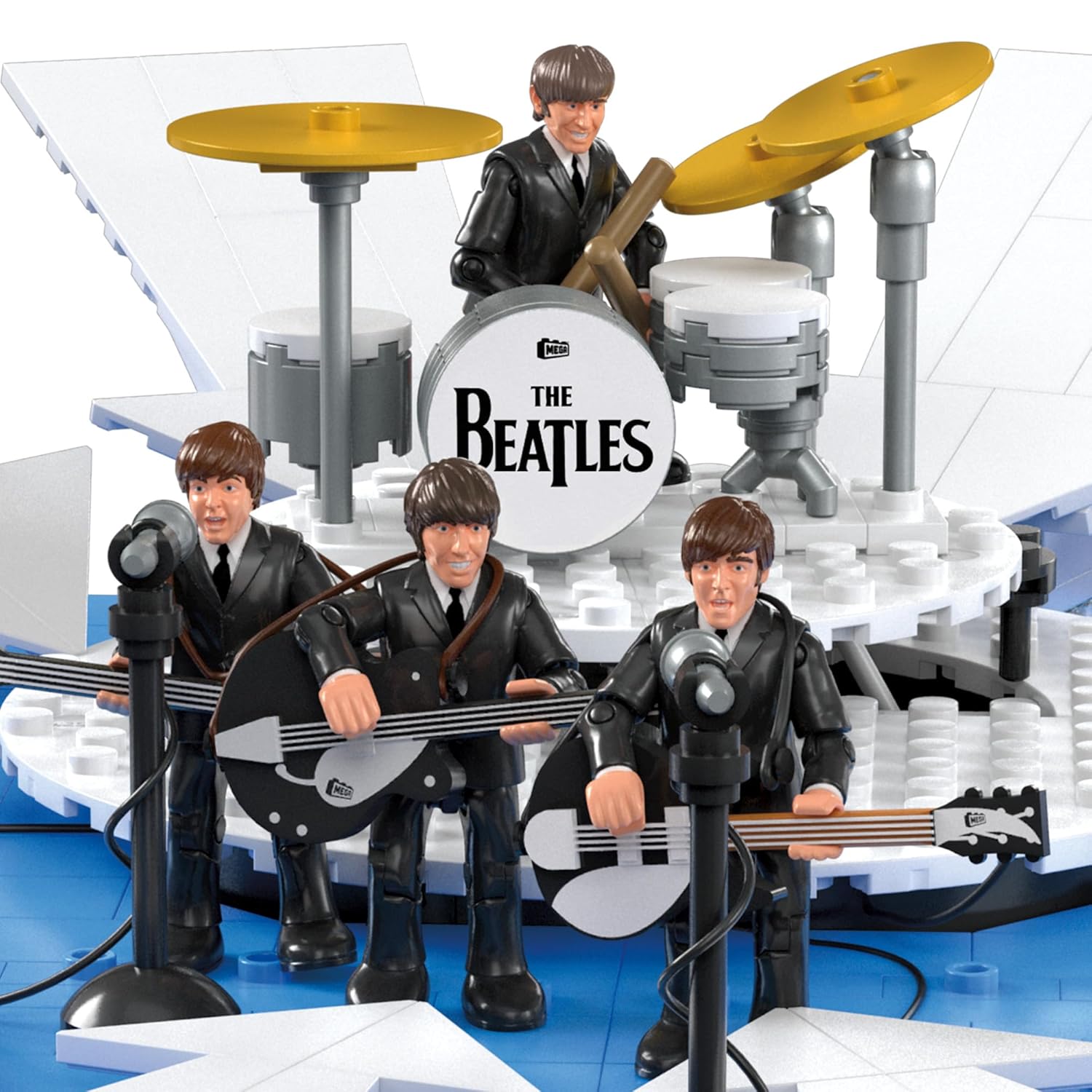 Mega Brands Mega The Beatles Building Set 681 Pieces with 4 Poseable Action Figures Ed Sullivan Stage LED Lights for Adult Collectors - View 6 of 7