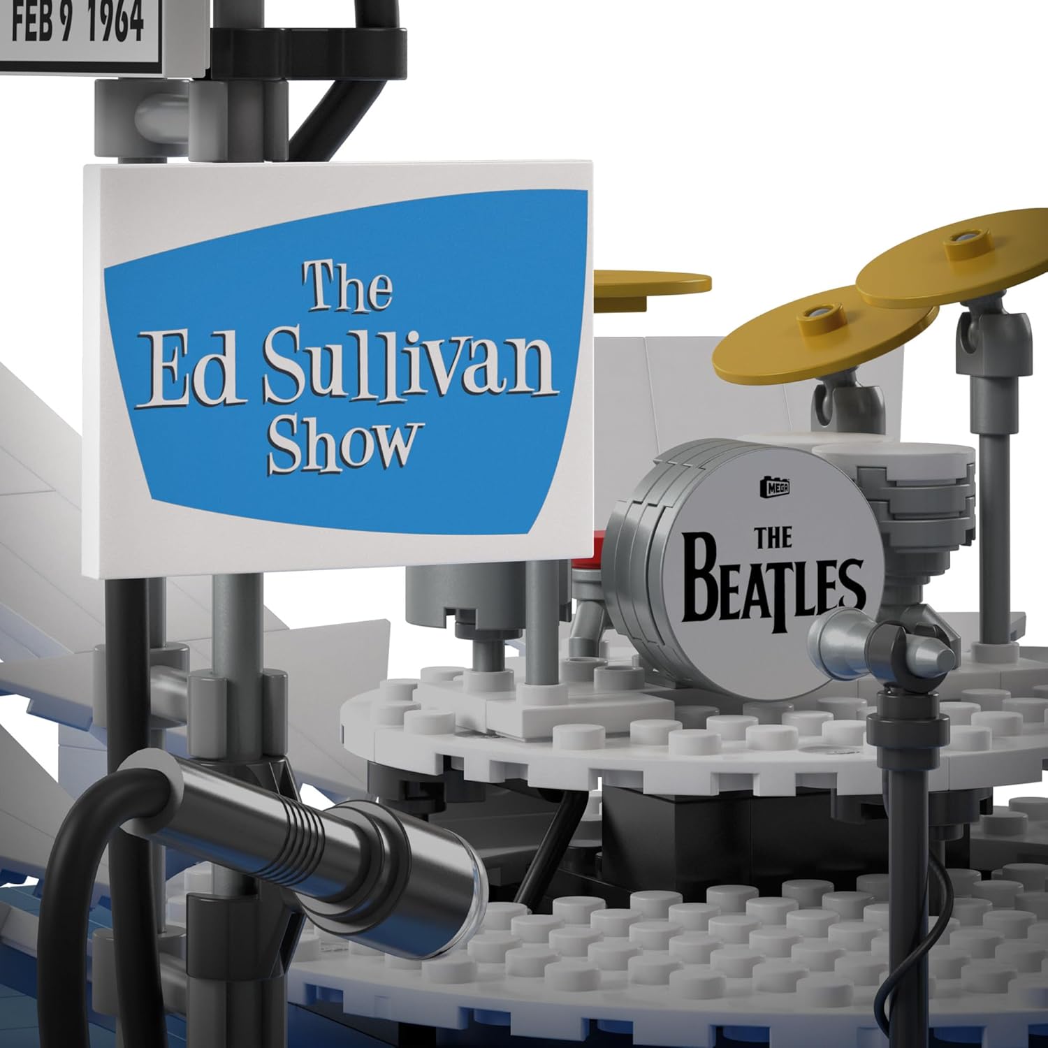 Mega Brands Mega The Beatles Building Set 681 Pieces with 4 Poseable Action Figures Ed Sullivan Stage LED Lights for Adult Collectors - View 7 of 7