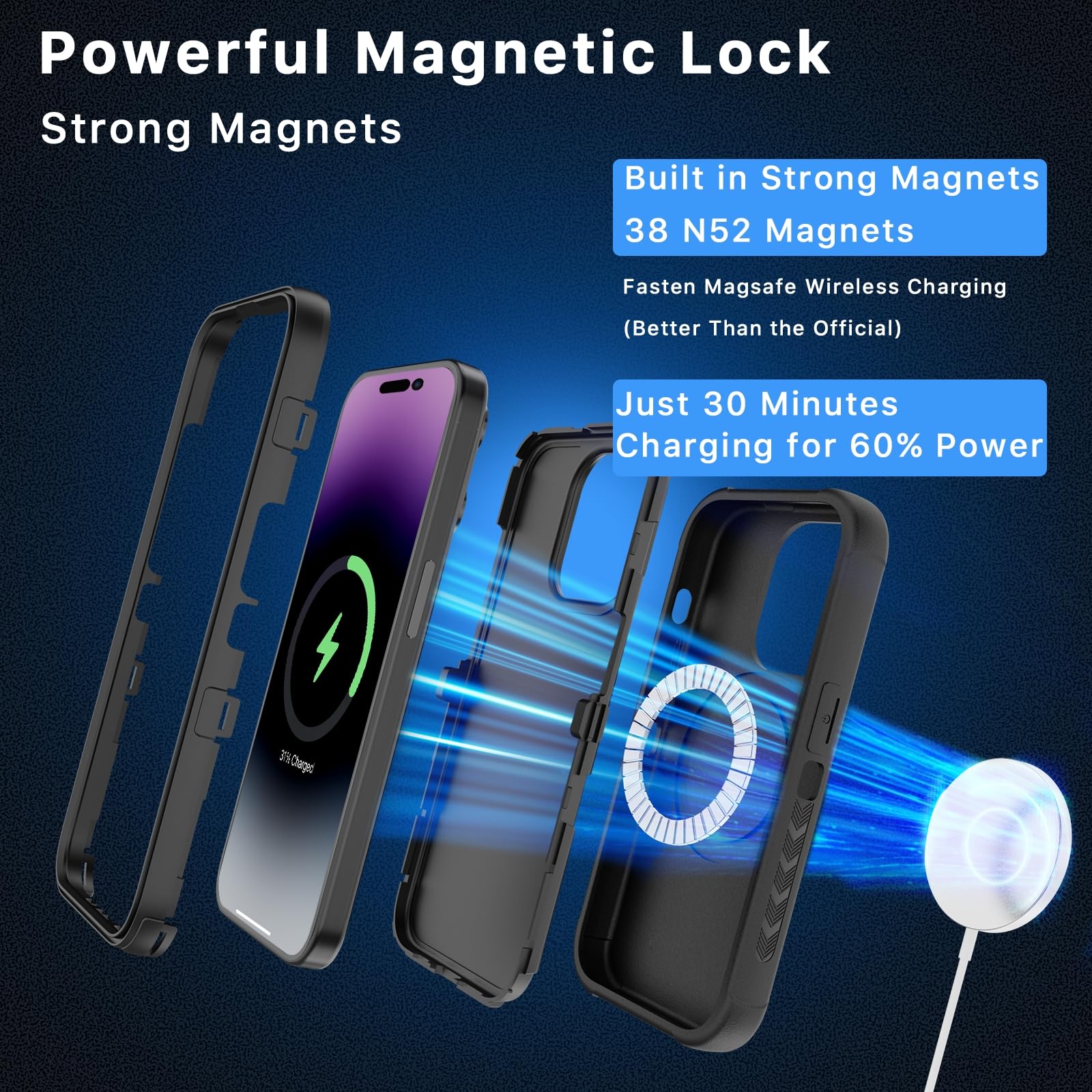 M MYBAT PRO MYBAT PRO Maverick Series iPhone 15 Pro Max Case with Belt Clip Holster and Screen Protector Anti-Drop Shockproof Heavy Duty Black - View 3 of 8