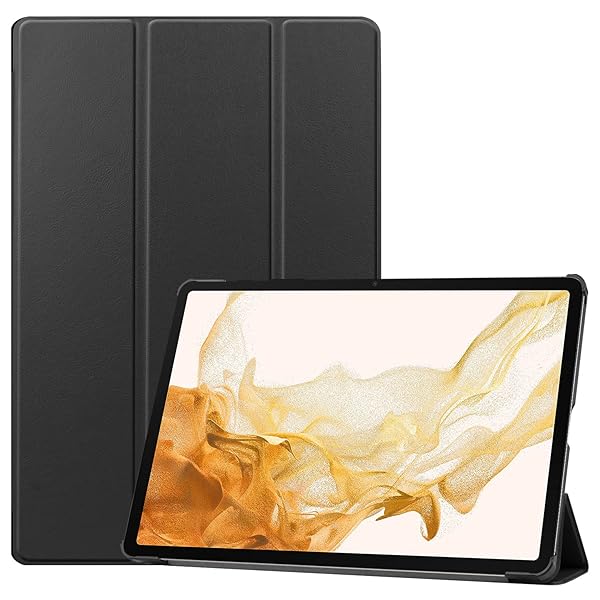 Ratesell Smart Case for Galaxy Tab S9 Plus Lightweight Trifold Stand Cover with Auto Wake Sleep for Samsung Galaxy Tab S9 Plus S9 SM-X810 SM-X816 SM-X815 Black