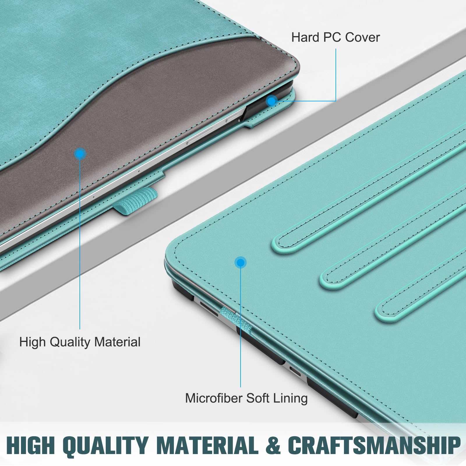 Fintie Multi-Angle Protective Case for Samsung Galaxy Tab S9 FE 10.9 Inch and S9 11 Inch 2023 with Auto Sleep Wake and Pocket Turquoise - View 5 of 9