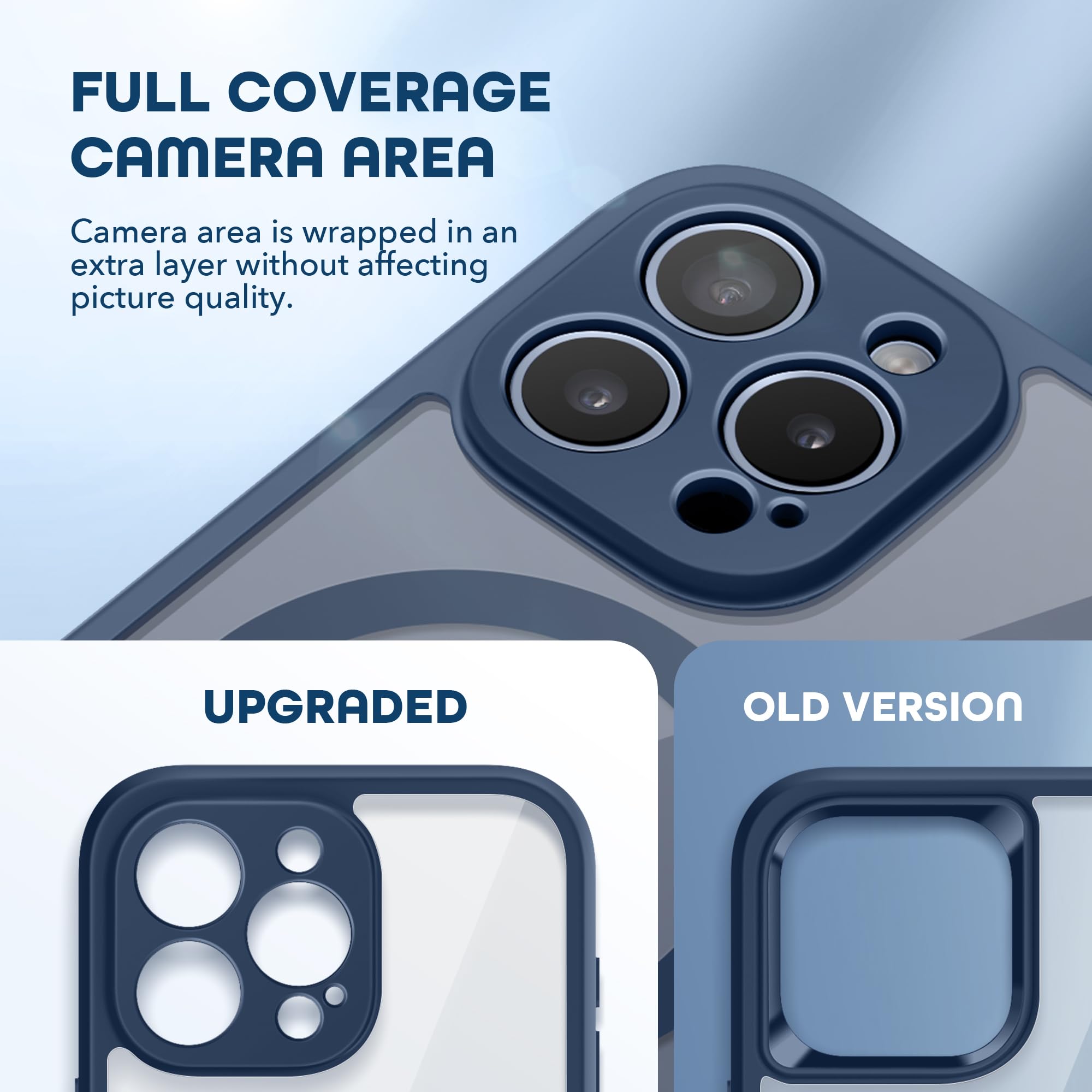 TIESZEN Magnetic iPhone 15 Pro Case with Privacy Screen Protector and Camera Protection Dustproof Shockproof Dark Blue 6.1 Inch - View 3 of 9